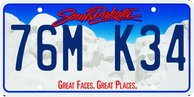 SD license plate 76MK34