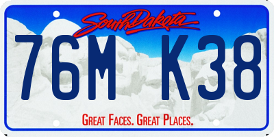 SD license plate 76MK38