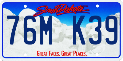 SD license plate 76MK39
