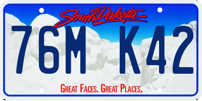 SD license plate 76MK42