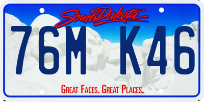 SD license plate 76MK46