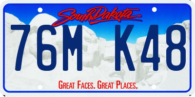 SD license plate 76MK48