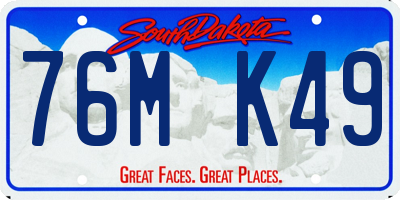 SD license plate 76MK49