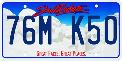 SD license plate 76MK50