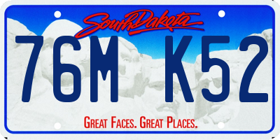 SD license plate 76MK52