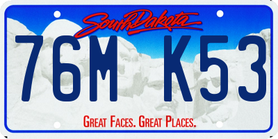 SD license plate 76MK53