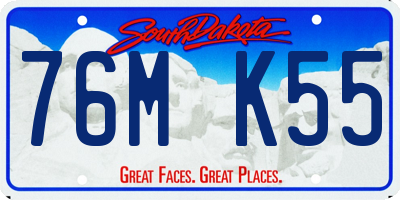 SD license plate 76MK55