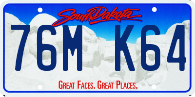 SD license plate 76MK64