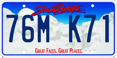SD license plate 76MK71