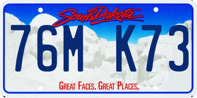 SD license plate 76MK73