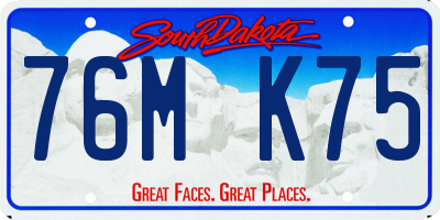 SD license plate 76MK75