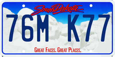 SD license plate 76MK77