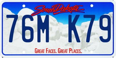 SD license plate 76MK79