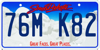 SD license plate 76MK82