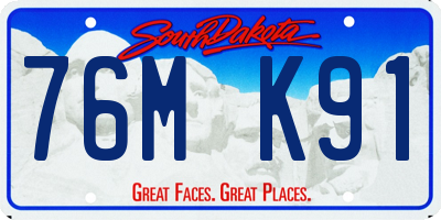 SD license plate 76MK91