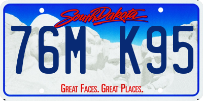 SD license plate 76MK95