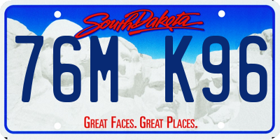 SD license plate 76MK96