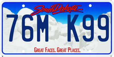 SD license plate 76MK99