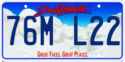 SD license plate 76ML22