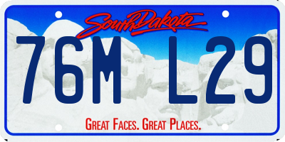 SD license plate 76ML29
