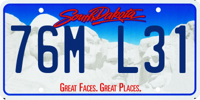 SD license plate 76ML31