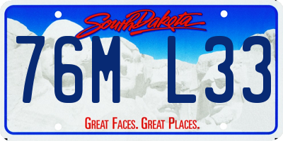 SD license plate 76ML33