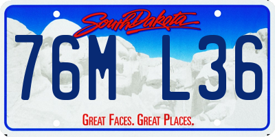 SD license plate 76ML36