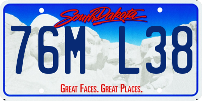 SD license plate 76ML38