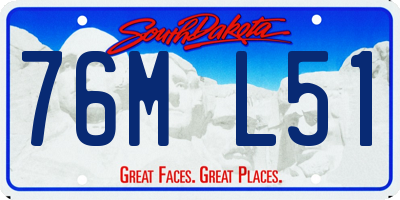 SD license plate 76ML51