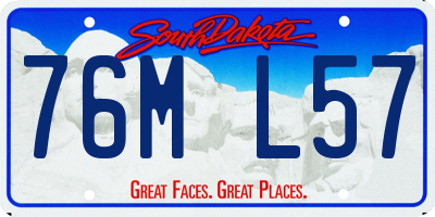 SD license plate 76ML57