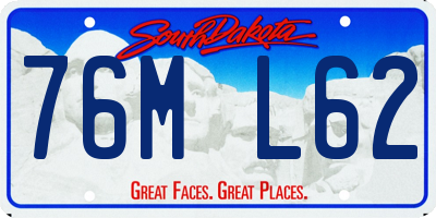 SD license plate 76ML62