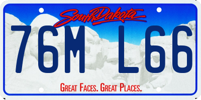 SD license plate 76ML66