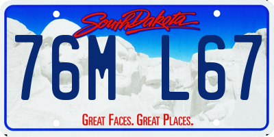 SD license plate 76ML67