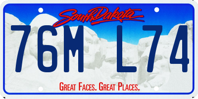 SD license plate 76ML74