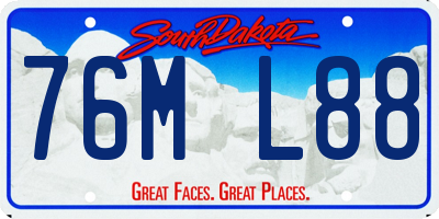 SD license plate 76ML88