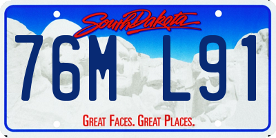 SD license plate 76ML91