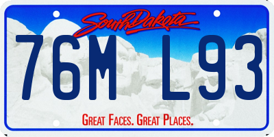 SD license plate 76ML93