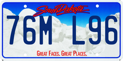 SD license plate 76ML96