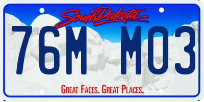 SD license plate 76MM03