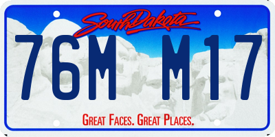 SD license plate 76MM17