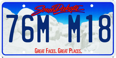 SD license plate 76MM18