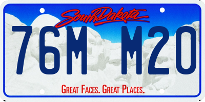 SD license plate 76MM20