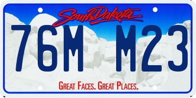 SD license plate 76MM23