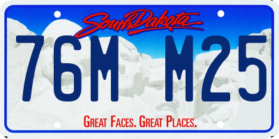 SD license plate 76MM25