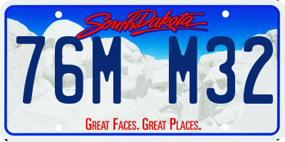 SD license plate 76MM32