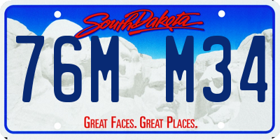 SD license plate 76MM34