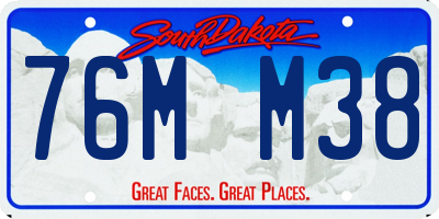 SD license plate 76MM38