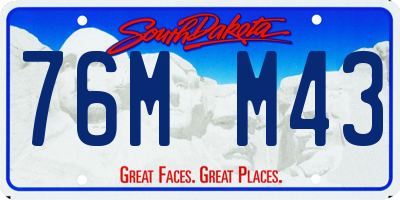 SD license plate 76MM43