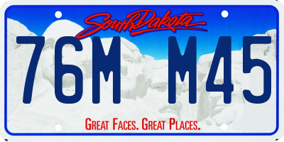 SD license plate 76MM45