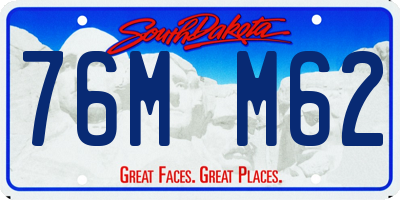 SD license plate 76MM62